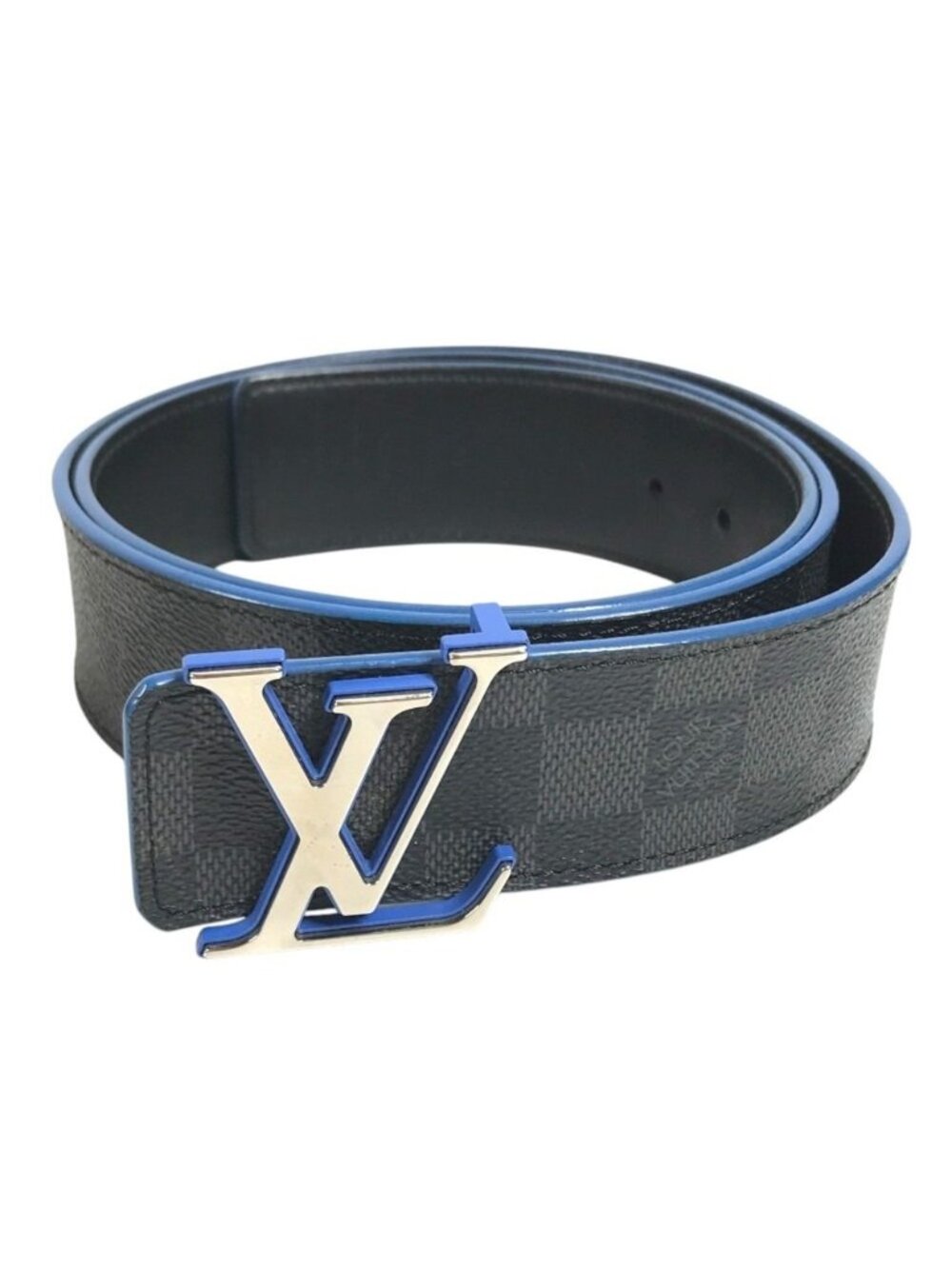 Louis Vuitton Belt Ceinture LV Initial Damier Graphite Canvas Black